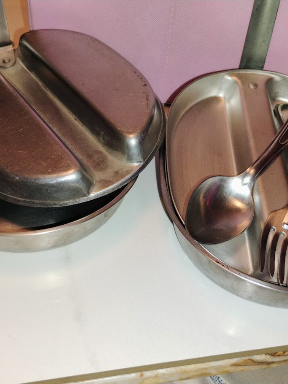 2 Authentic USGI M-1942 Individual Mess Kit with Utensils Complete